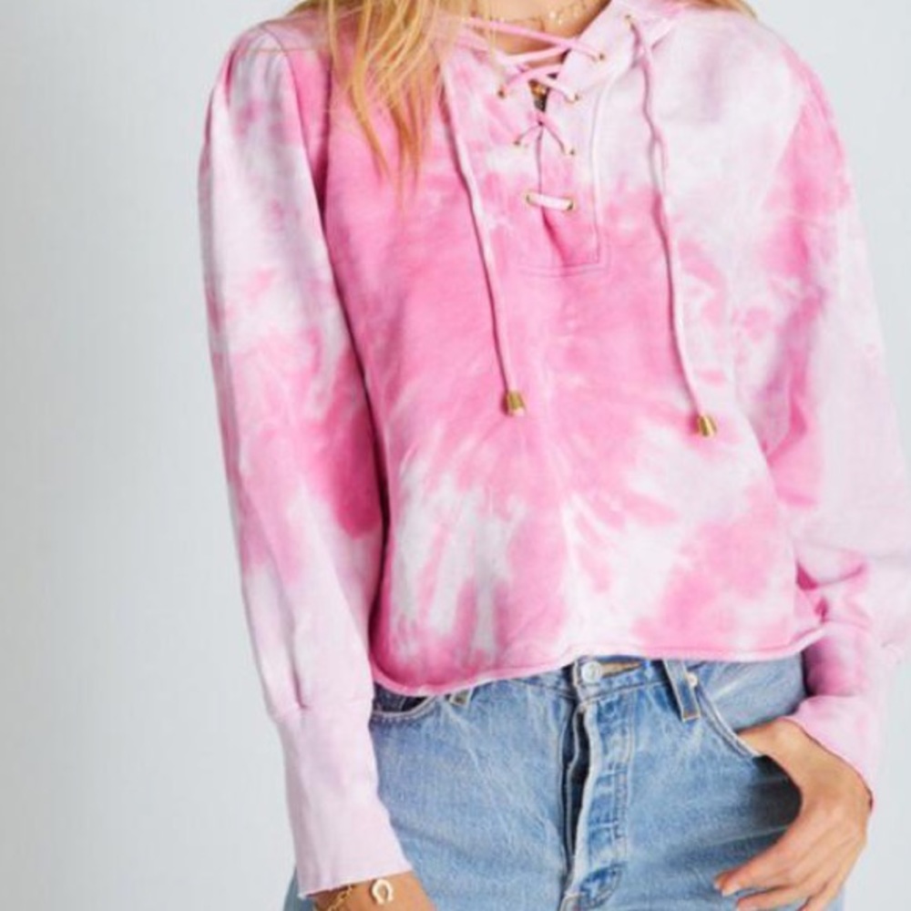 Loveshackfancy hoodie pink swirls NWT